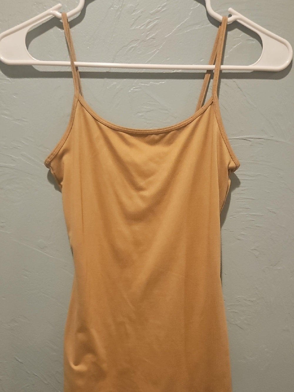 Express Slim Spaghetti Strap Camisole in Mustard Yellow